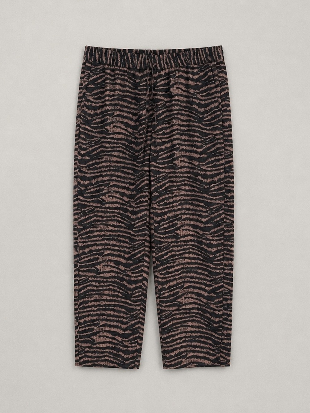 Joie Black and Brown Zebra-Print Straight-Leg Pants